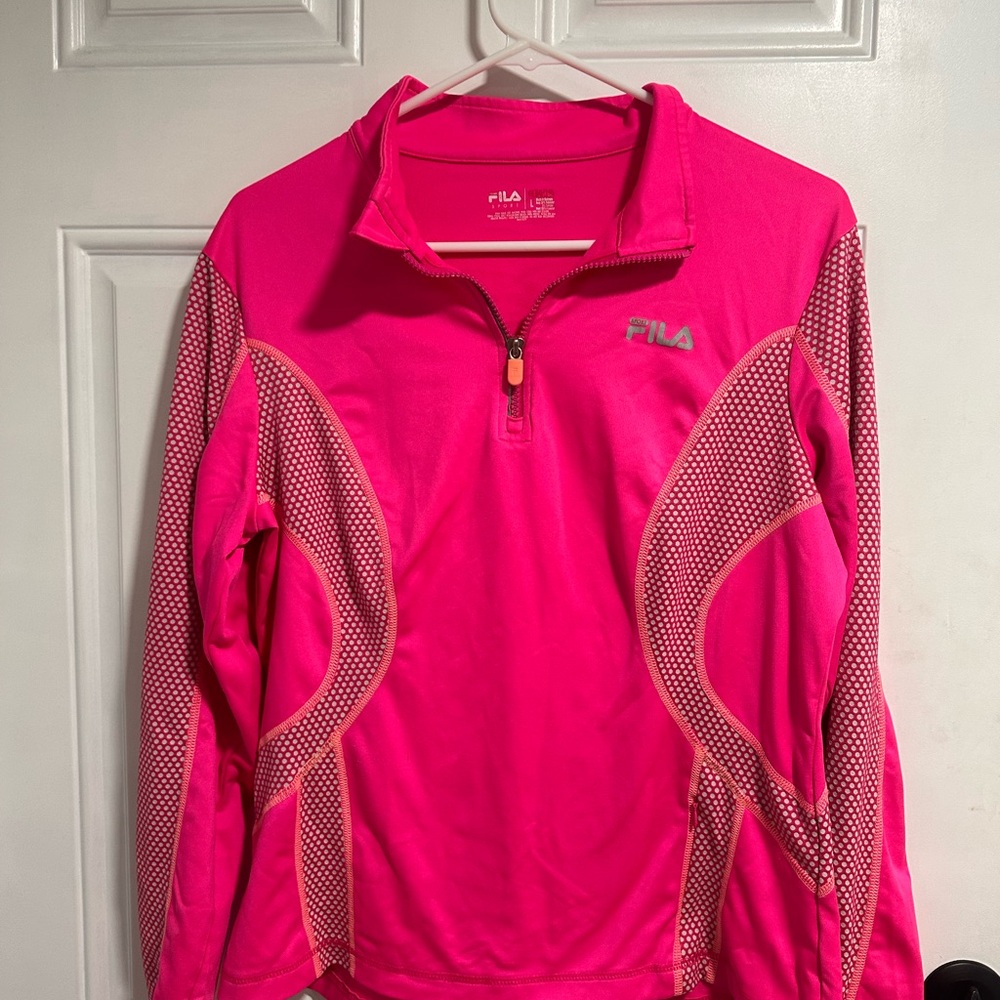 Fila Hot Pink Quarter-Zip Top